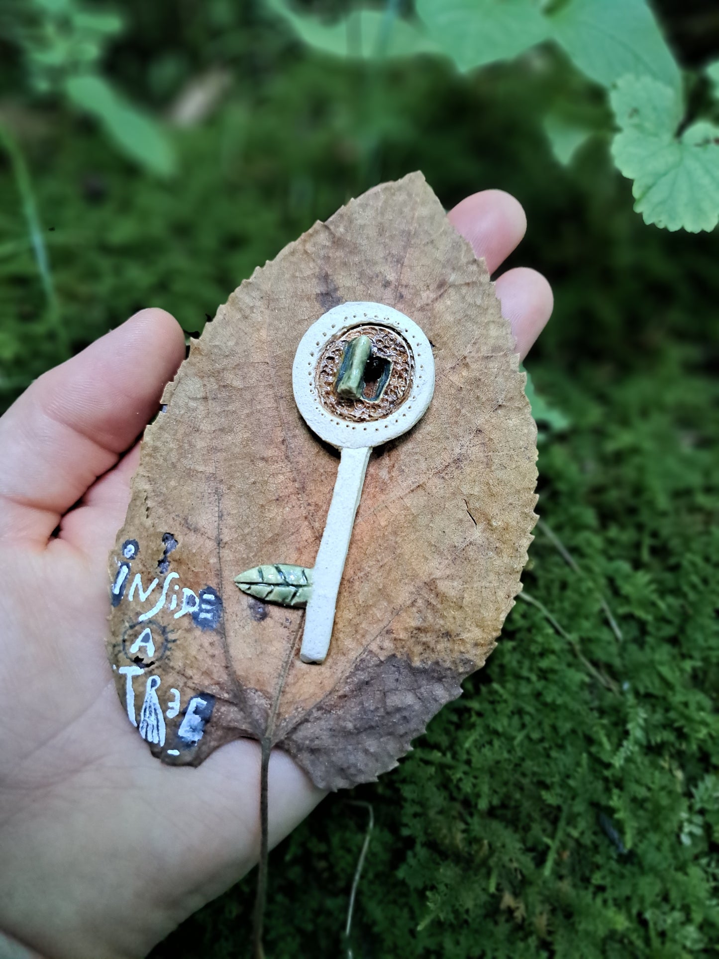 Ceramic Brooch / Inside A Tree