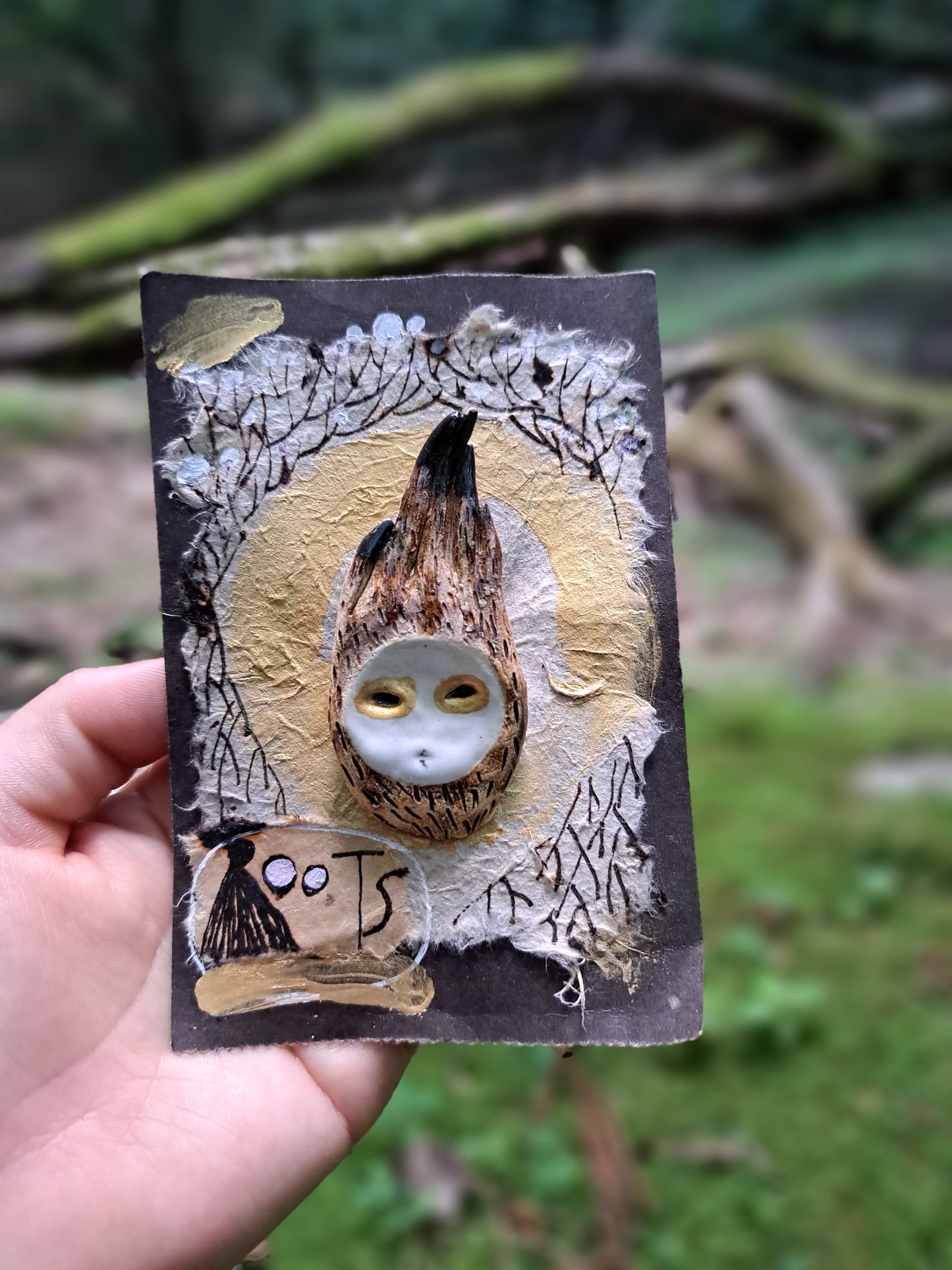 Ceramic Brooch / Roots