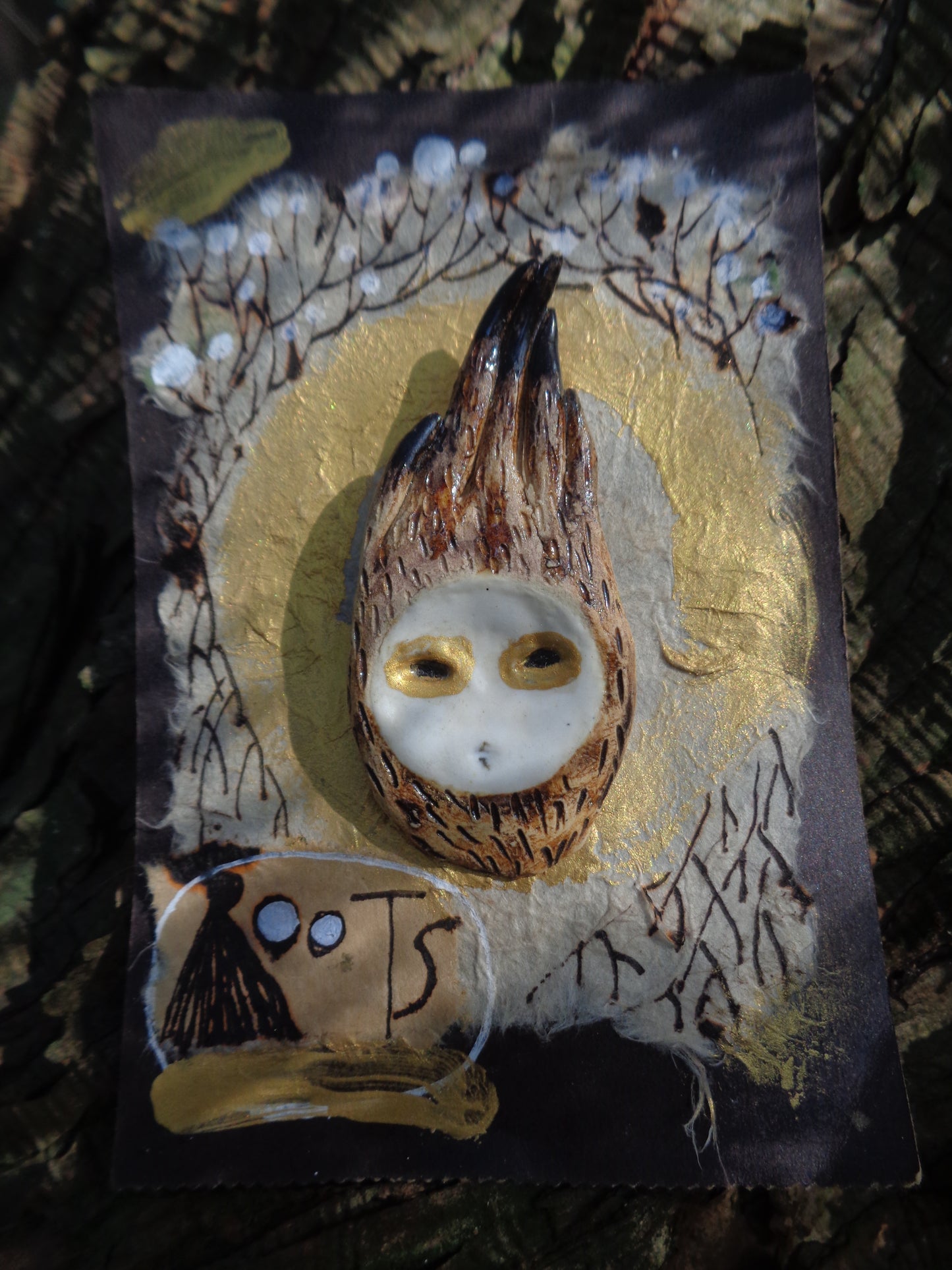 Ceramic Brooch / Roots