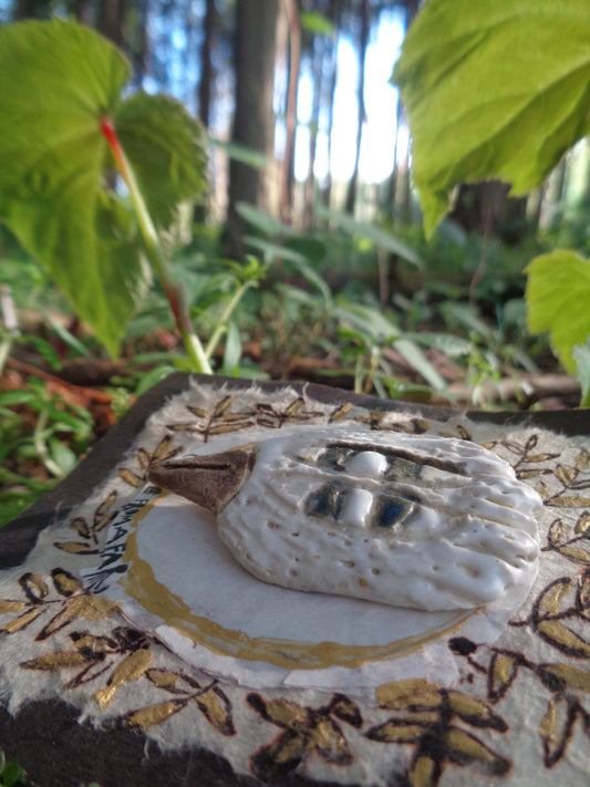 Ceramic Brooch / Come From Afar