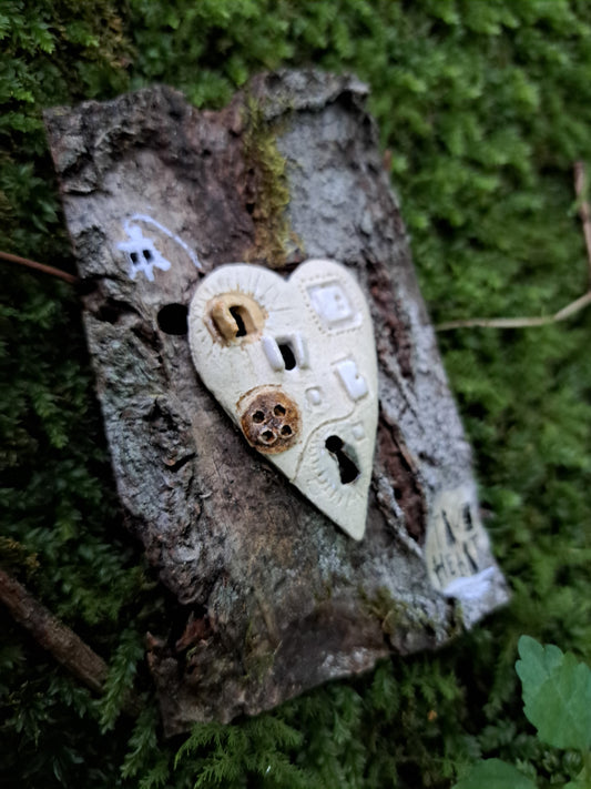 Ceramic Brooch / Tree Heart