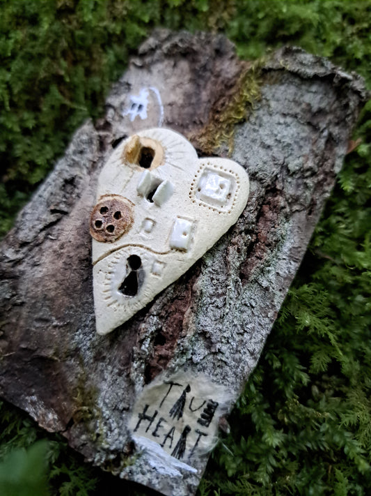 Ceramic Brooch / Tree Heart