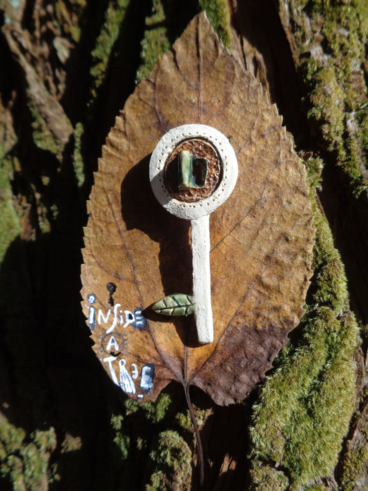 Ceramic Brooch / Inside A Tree